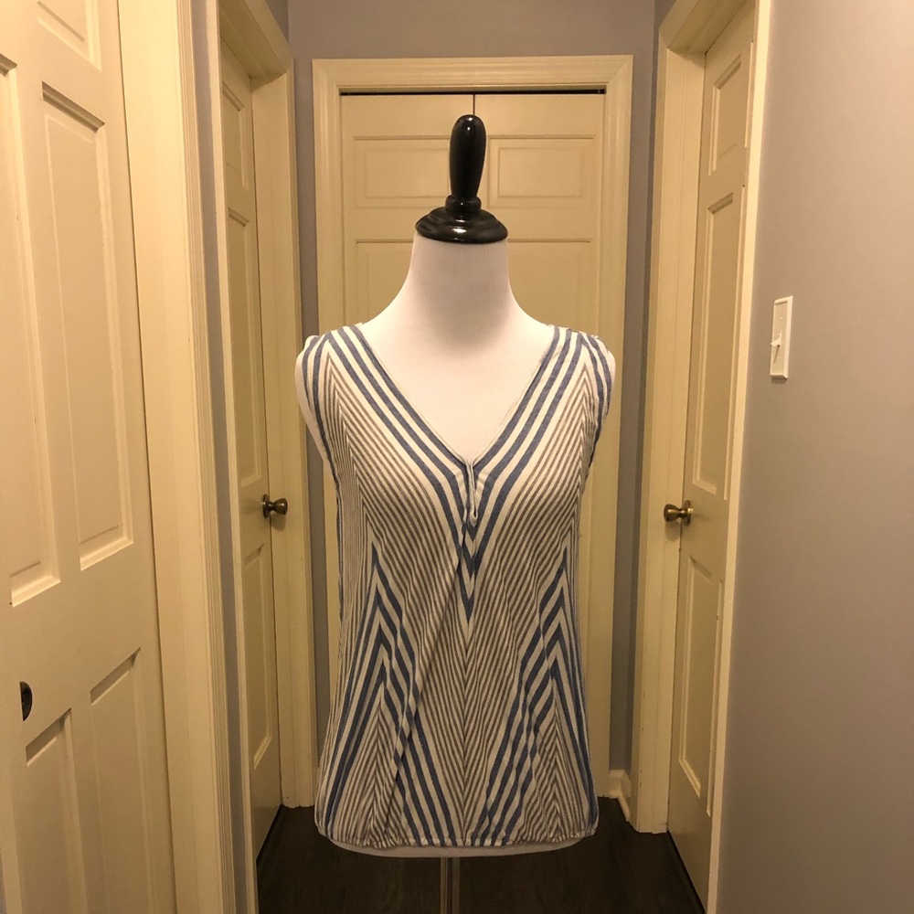 Blue and Black Sleeveless Top Size S